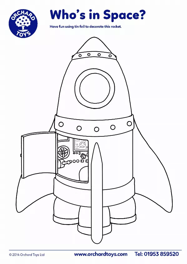 Who's in Space Colouring Sheet